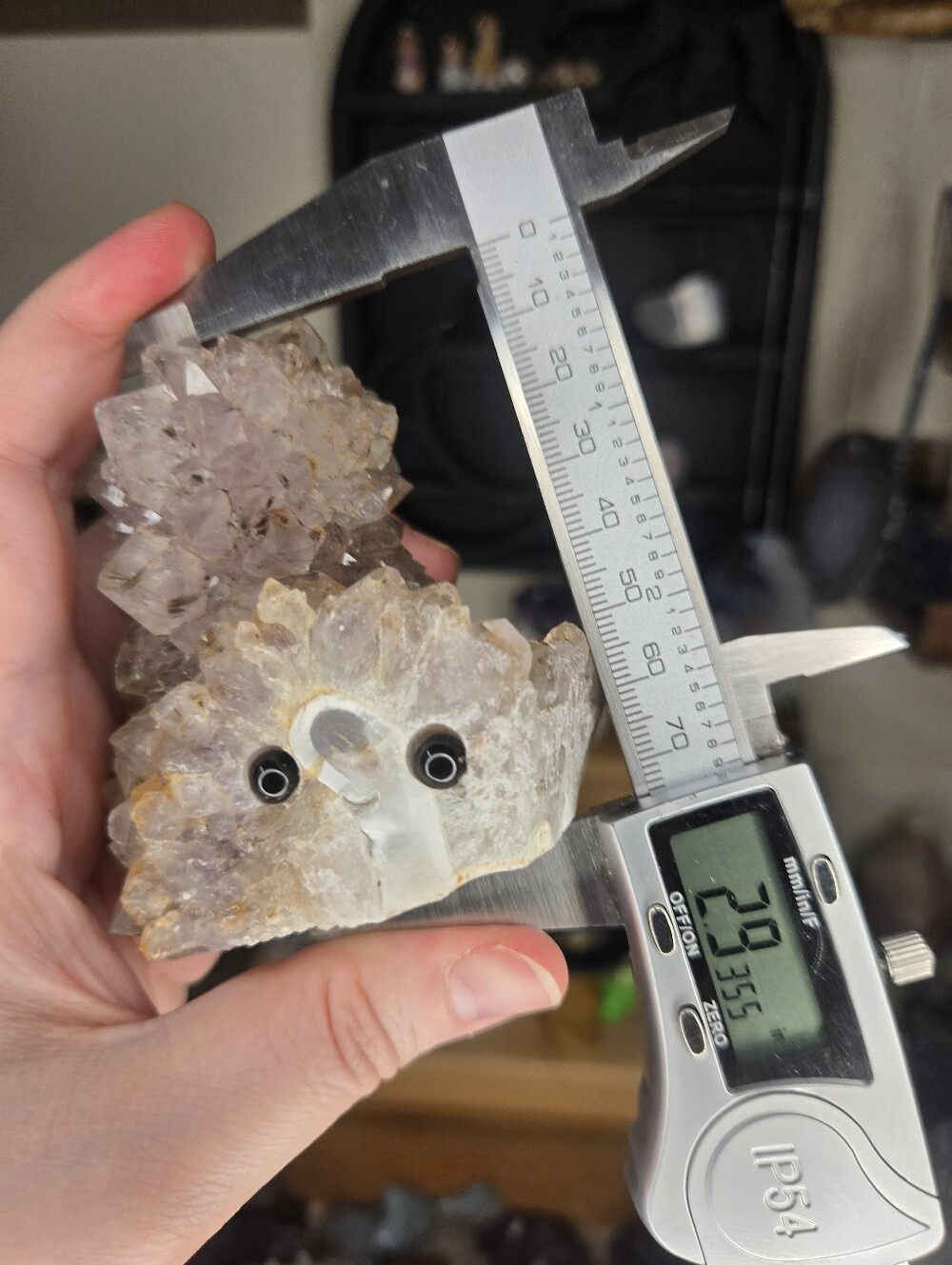Light Amethyst W/ Rutile Stalachtite Crystal Hedgie Buddy - Picture 4 of 5